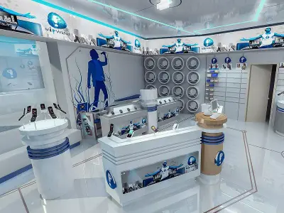Mobile Phone Shop Interior 01 Low-poly 3D model