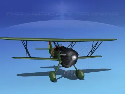 Curtiss P-6E Hawk V10 3D model