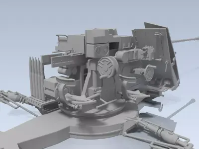 55mm FLAK VG2 GERAT 58 AUTOM FLUGABWEHRKANONE 3D model