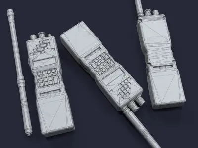 Transmitter three military radios Low-poly 3D model