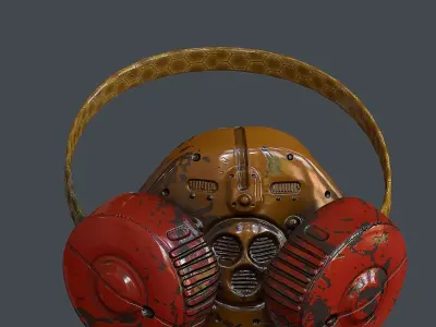 Gas mask helmet 3d model scifi Low-poly 3D model Low-poly 3D model