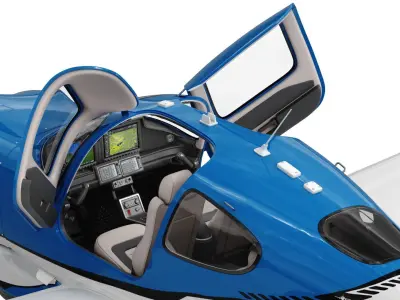 Cirrus SR22T with interior 3D model