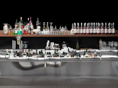 Biggest Alcohol Bar Set 3D model