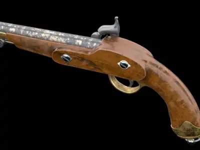 Colt G Mordant 1846 Low-poly 3D model