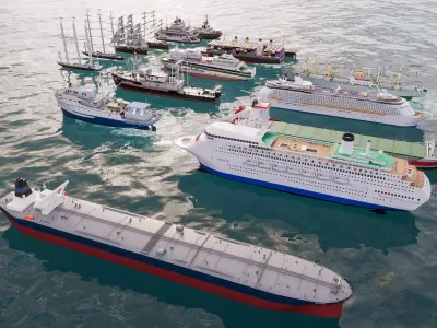 Yacht boat cruise collecttion 4 3D model