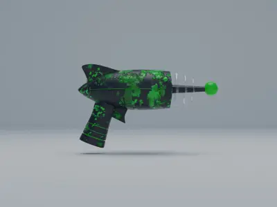 Ray gun with 6 textures Low-poly 3D model