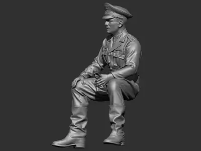 German Officer 4 ww2 3D print model