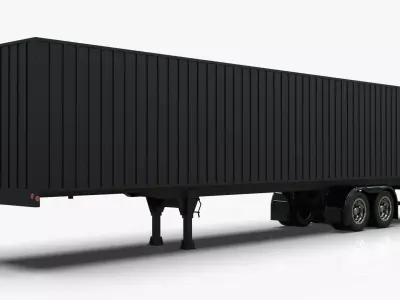 Box Trailer for Semi Truck 3D model