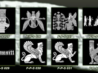 120 Persian ancient symbol Alpha 3D model