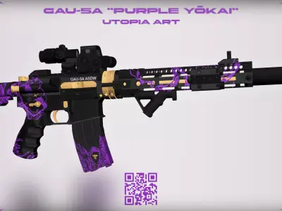 GAU 5A Gun  Low-poly 3D model