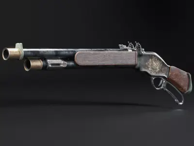 Oldshotgun antique gun 3D model