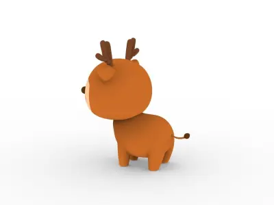 Cartoon Deer v001 character 3D model
