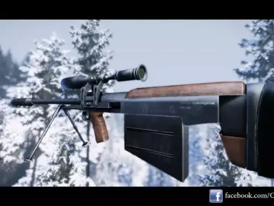 Ksvk Sniper Rifle Low-poly 3D model