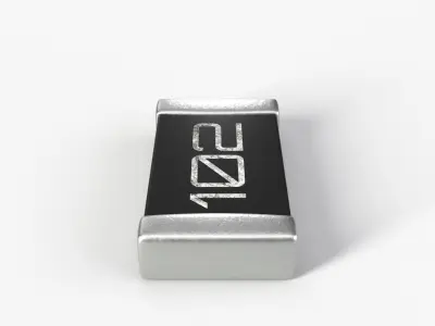 SMD Resistor type 2 PBR model with 2K textures 3D model