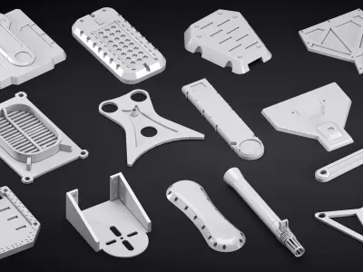 100 kitbash Mechanical and Robot 3D model