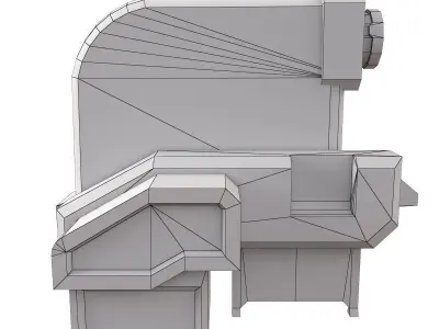 Turret 2 machine gun Low-poly 3D model