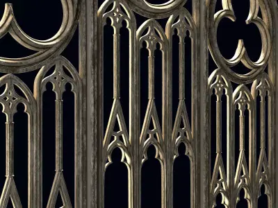 Medieval arch gothic portal 3D model