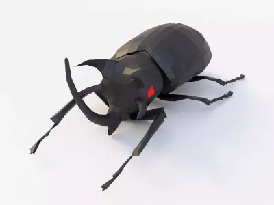Beetle low poly 3d model origami Low-poly 3D model