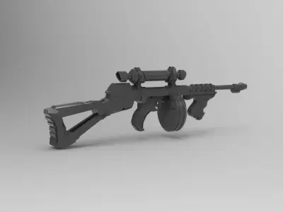 Thompson submachine gun 3D model
