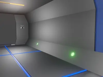 small space carrier ship with interior Low-poly 3D model