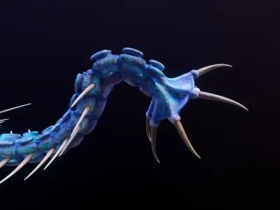 Giant Worm Low-poly 3D model