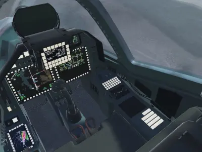 Jet fighter - military vehicle Low-poly 3D model