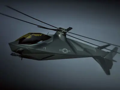 F35 C0MANCHE C0NCEPT Low-poly 3D model