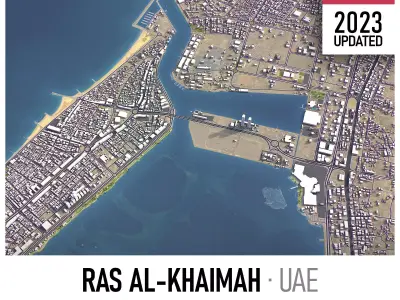 Ras al-Khaimah - 3D City Model Low-poly 3D model