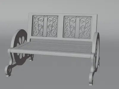 Set Wooden Furniture 1 3D model