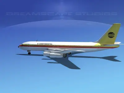 Boeing 707 Continental 3D model