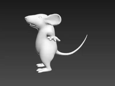 Mouse Character T-pose Low-poly 3D model