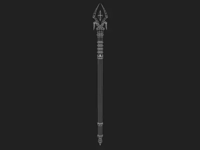 Imperial scepter Low-poly 3D model