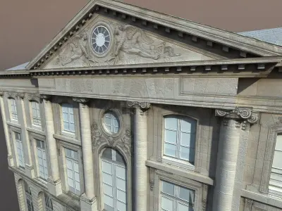 Building Low Poly Facade 74 Low-poly 3D model