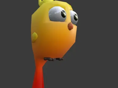 Low-Poly Cartoon Bird Low-poly 3D model