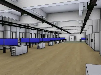 Office Interior 1 Low-poly 3D model