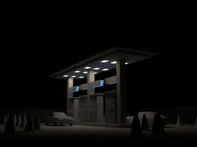 fuelStation 3D model