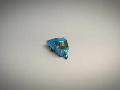 Low Poly Three Wheeled Pickup Low-poly 3D model