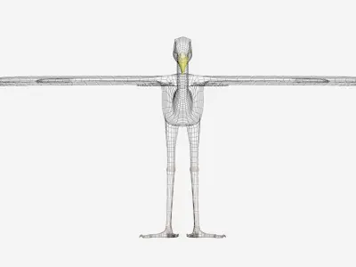 Heron model flying in sky Low-poly 3D model