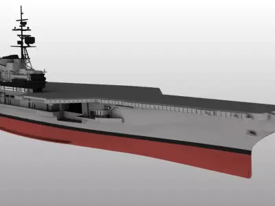 USS MIDWAY CV41 Aircraft carrier print ready model 3D print model