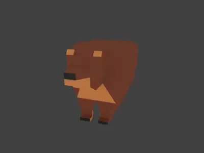 Low-Poly Rigged Bear Low-poly 3D model