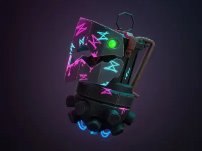Arcane Jinx BOMB Grenade game-ready Low-poly 3D model