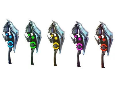 One-handed axe set3 Low-poly 3D model