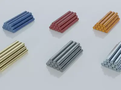 Resources Pack - Rods Low-poly 3D model