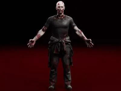 Realistic Zombie - Rigged Low-poly 3D model