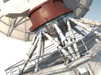 Radar PBR satellite dish Low-poly 3D model