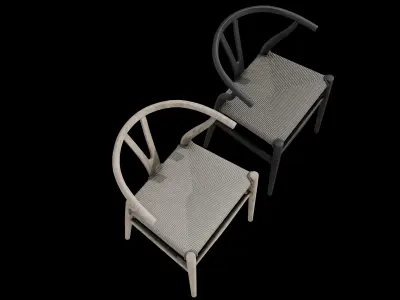 Wooden Chairs Pbr Low-poly 3D model