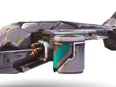 Low Poly 3d Model Flying Military Drone Low-poly 3D model