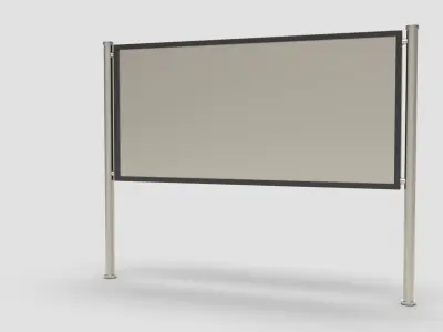 Style advertisement close to a urban street in city 3D model