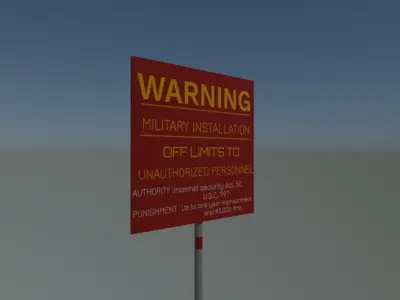 Military installation sign 3D print model