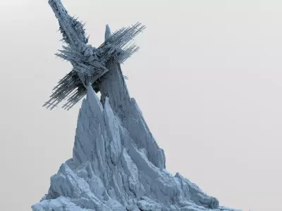 Spaceship cliff base 3 3D model